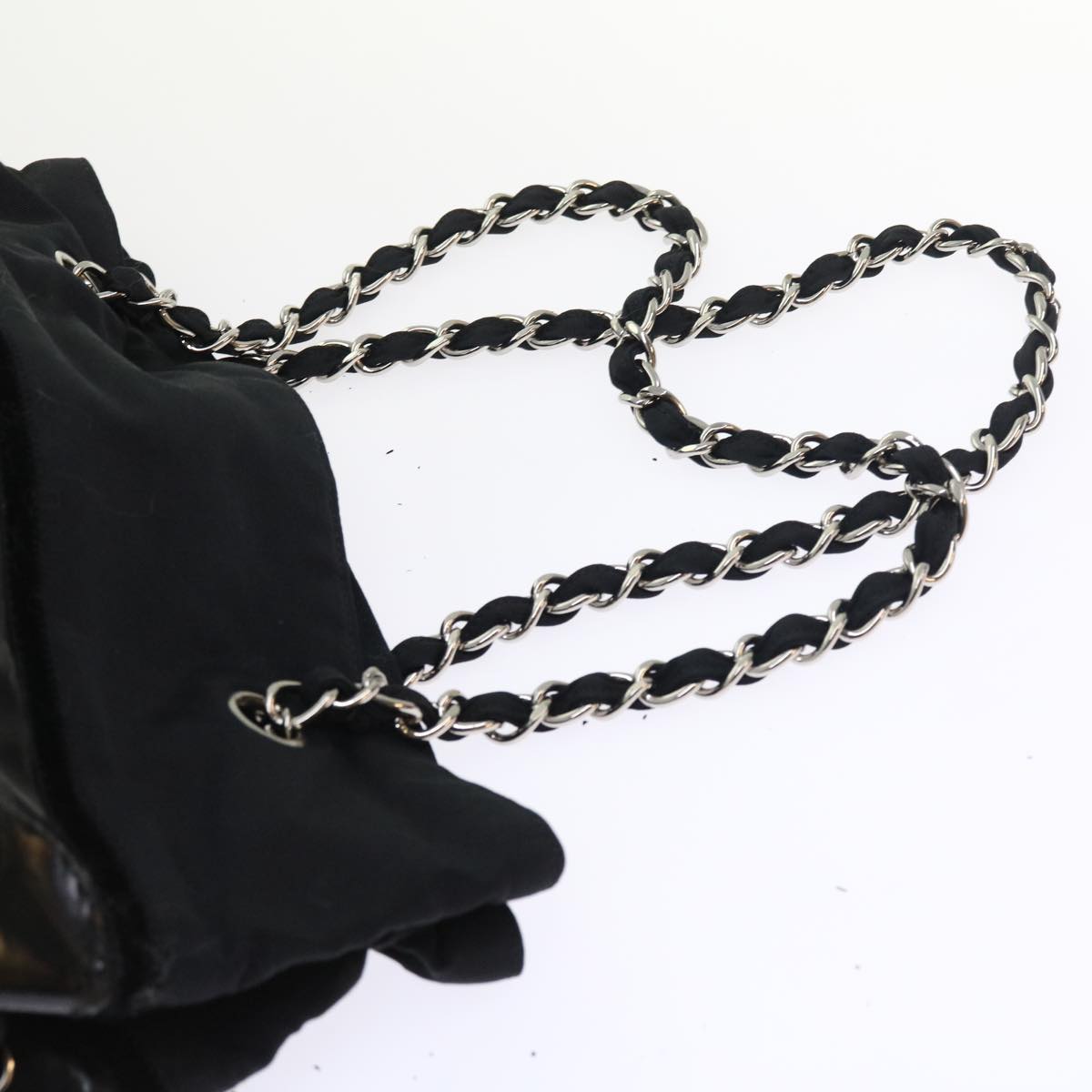 CHANEL Chain Shoulder Bag Patent leather Black CC Auth bs8271