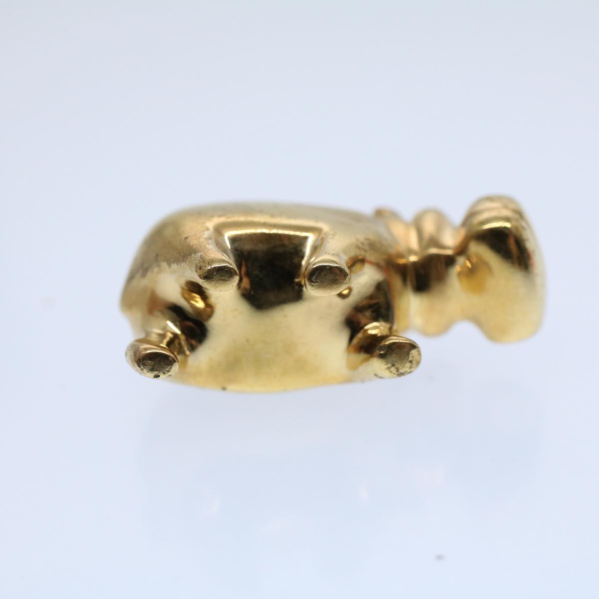 HERMES Hippo 2005 Only Charm Gold Tone Auth bs8286