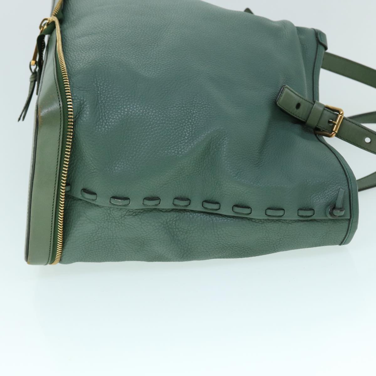 Chloe Tote Bag Leather Green Auth bs8301