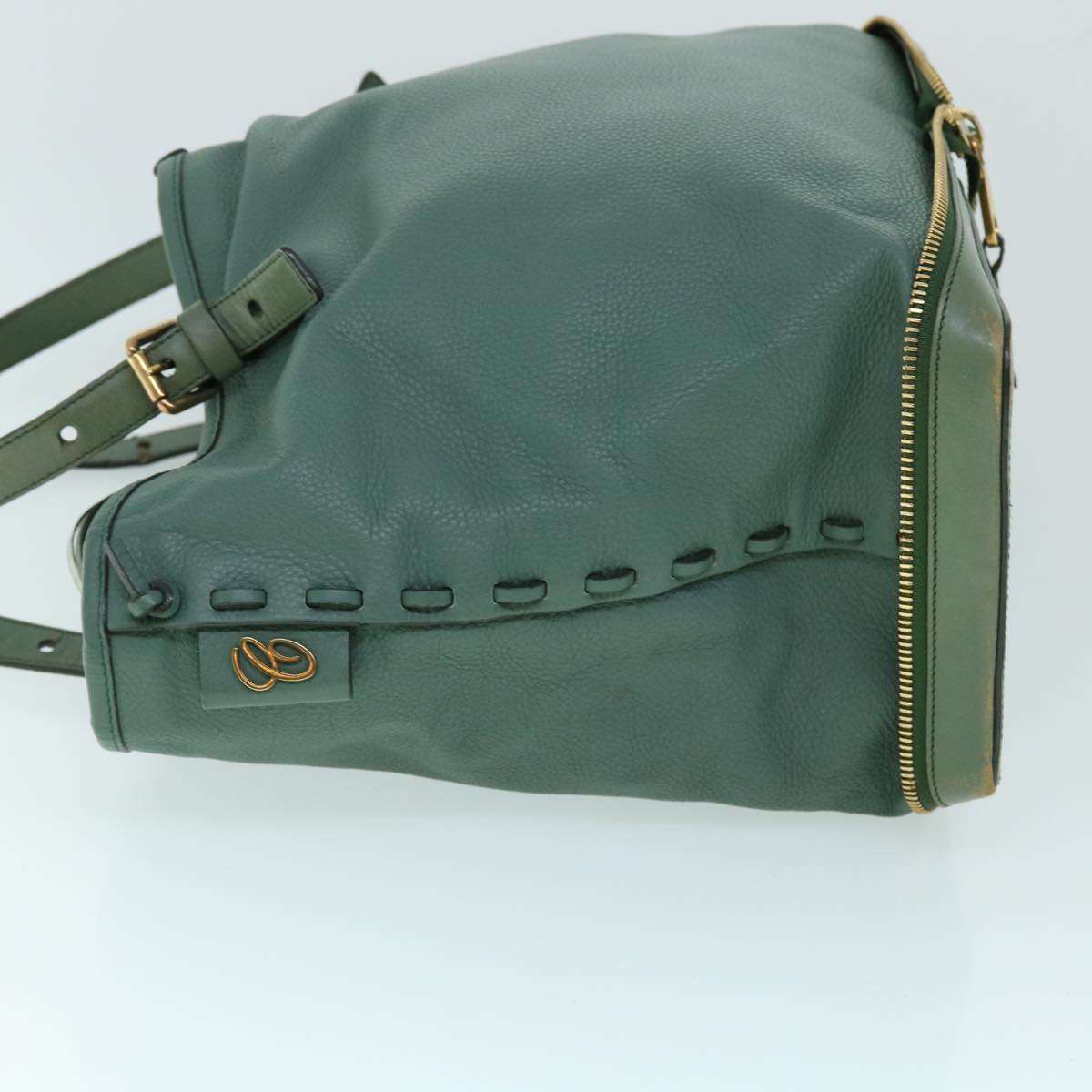 Chloe Tote Bag Leather Green Auth bs8301