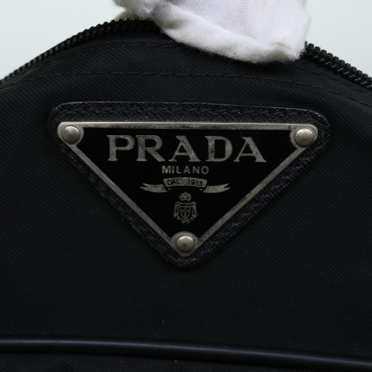 PRADA Boston Bag Nylon Black Auth bs8353