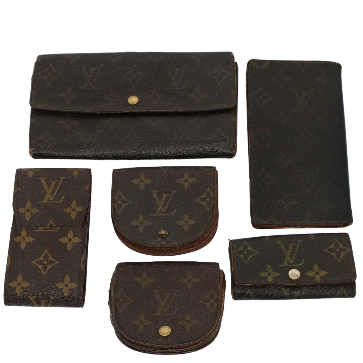 LOUIS VUITTON Monogram Key Case Wallet 6Set LV Auth bs8355