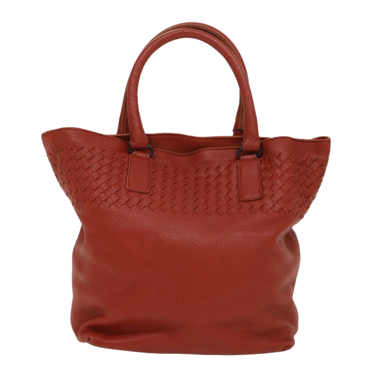 BOTTEGAVENETA INTRECCIATO Tote Bag Leather Red Auth bs8358