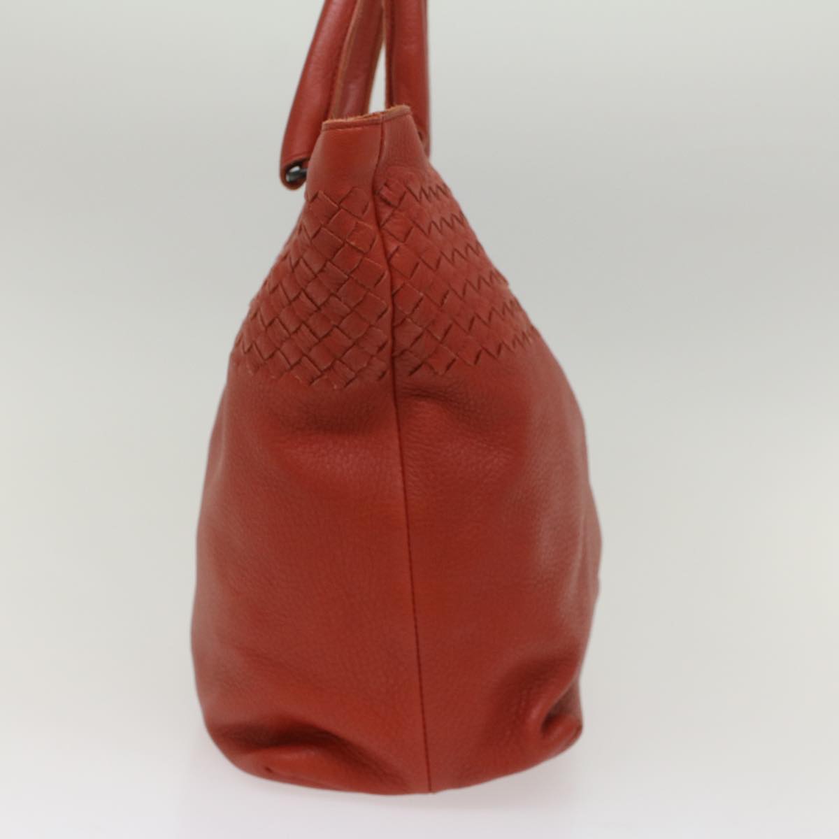 BOTTEGAVENETA INTRECCIATO Tote Bag Leather Red Auth bs8358