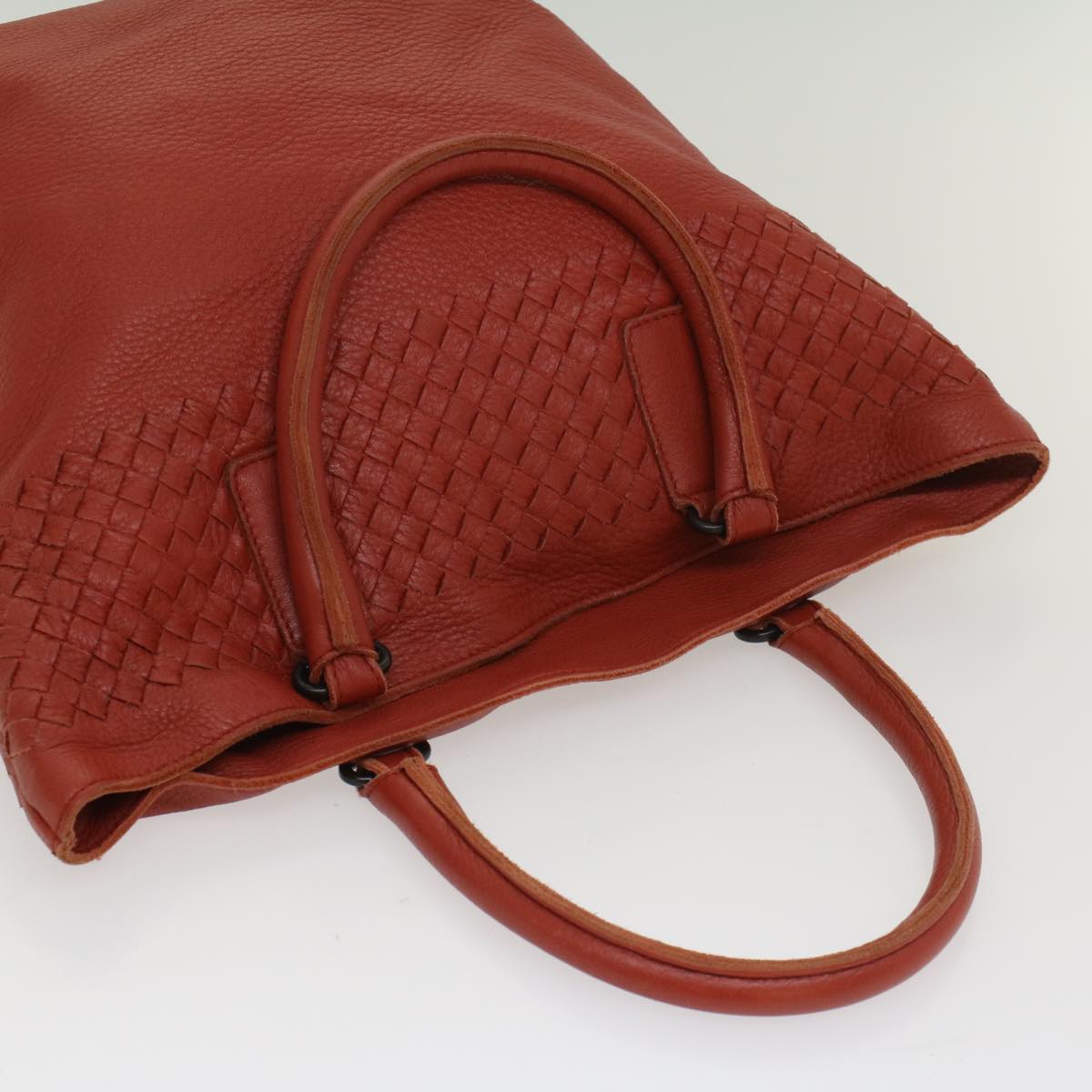 BOTTEGAVENETA INTRECCIATO Tote Bag Leather Red Auth bs8358