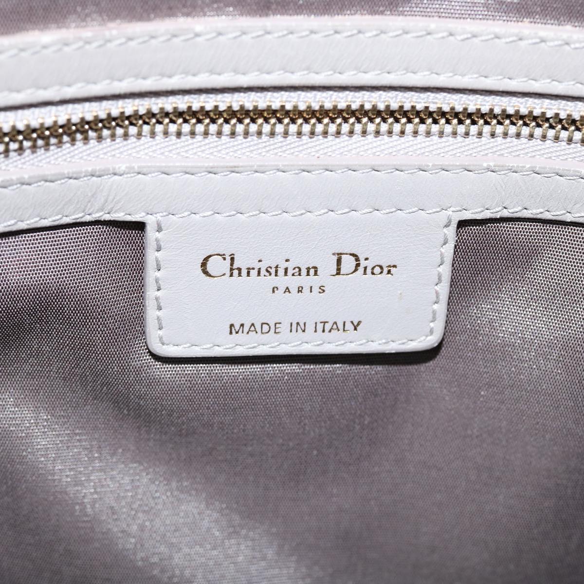 Christian Dior Canage Shoulder Bag Coated Canvas Gray Auth bs8361