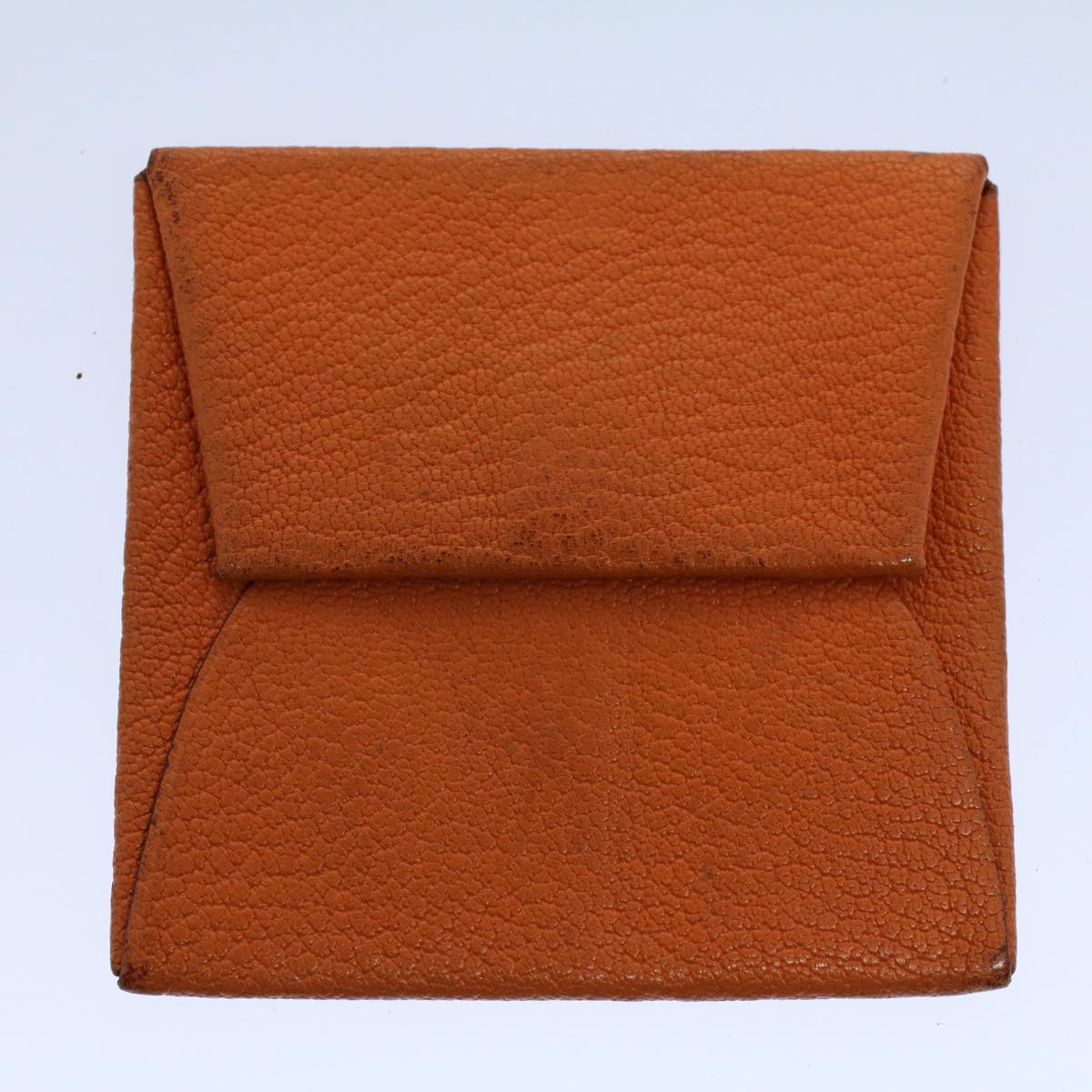 HERMES Wallet Leather Canvas 3Set Navy Orange gray Auth bs8397