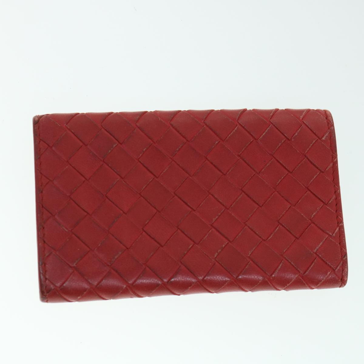 BOTTEGAVENETA INTRECCIATO Key Case Wallet Leather 5Set Black Red Auth bs8403