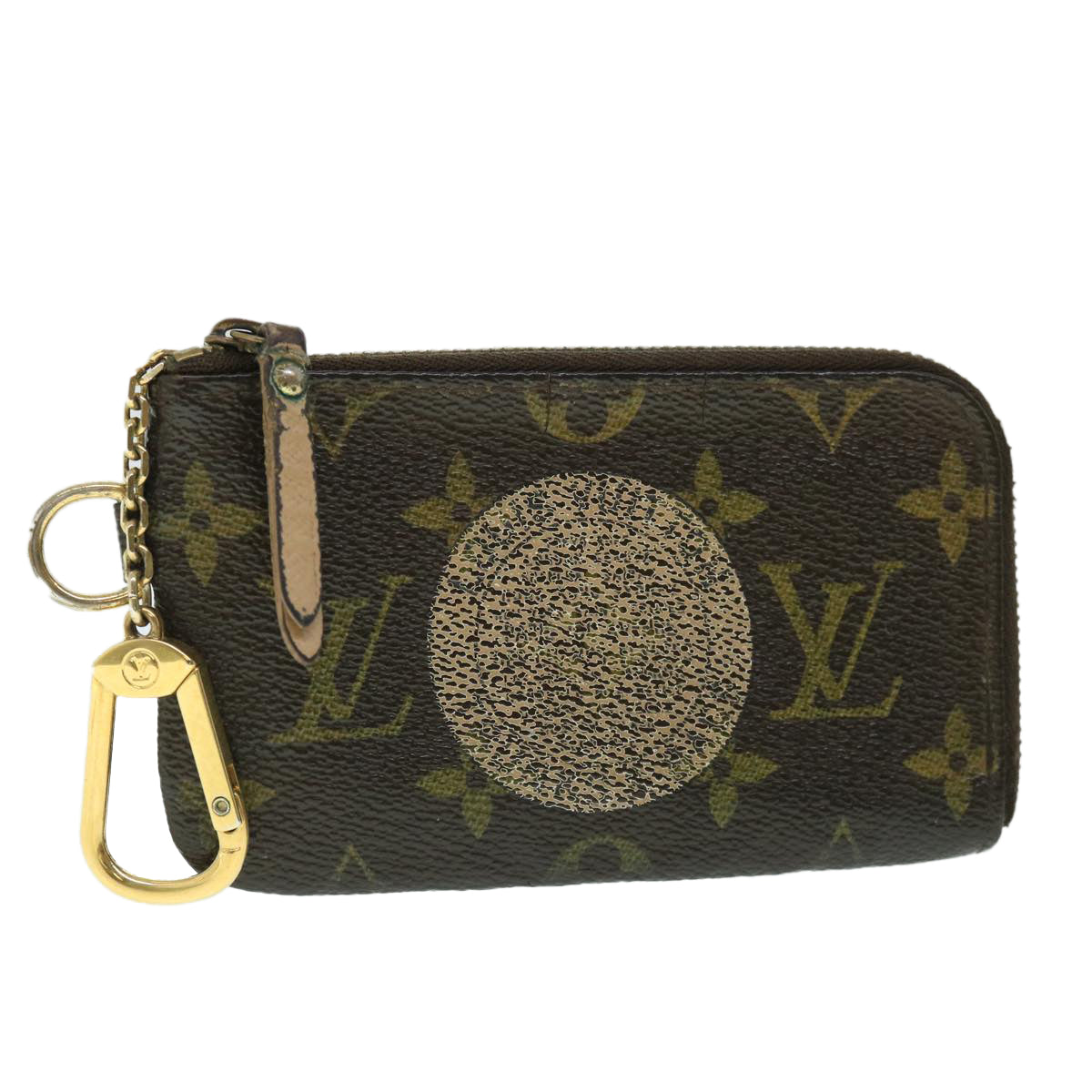 LOUIS VUITTON Monogram T&B Pochette Cles Coin Purse M58025 LV Auth bs8466