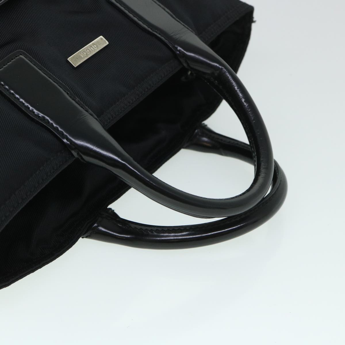 GUCCI Hand Bag Nylon Leather Black 010 2020 0528 06 Auth bs8488