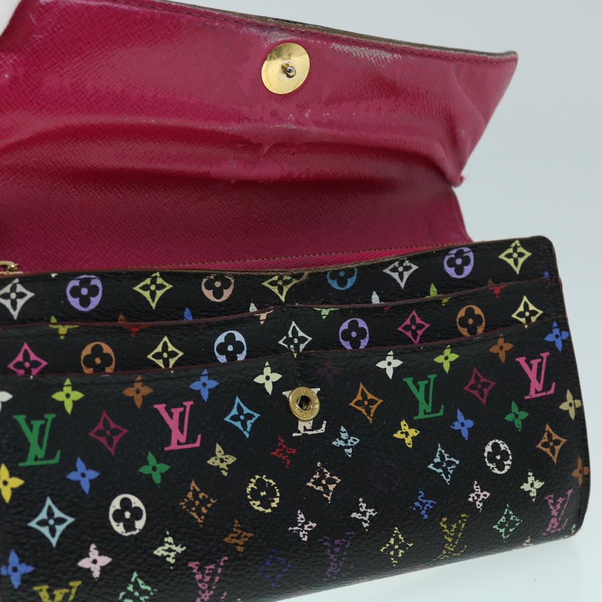 LOUIS VUITTON Monogram Multicolor PortefeuilleSarah Wallet M93747 LV Auth bs8503