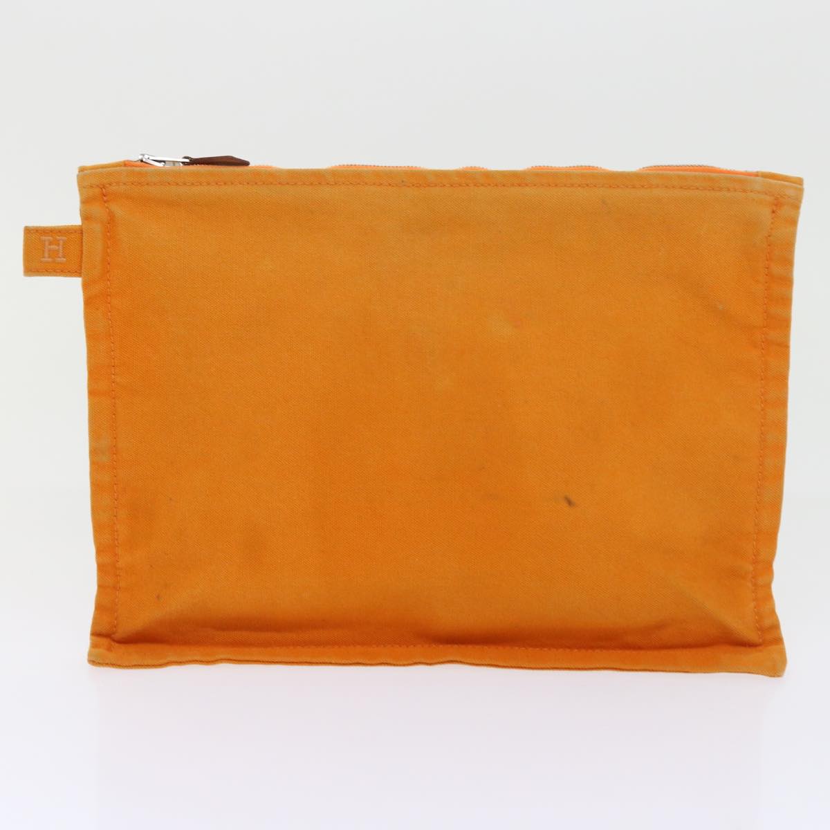 HERMES Large Medium Small Pouch Canvas 3Set Orange Auth bs8593