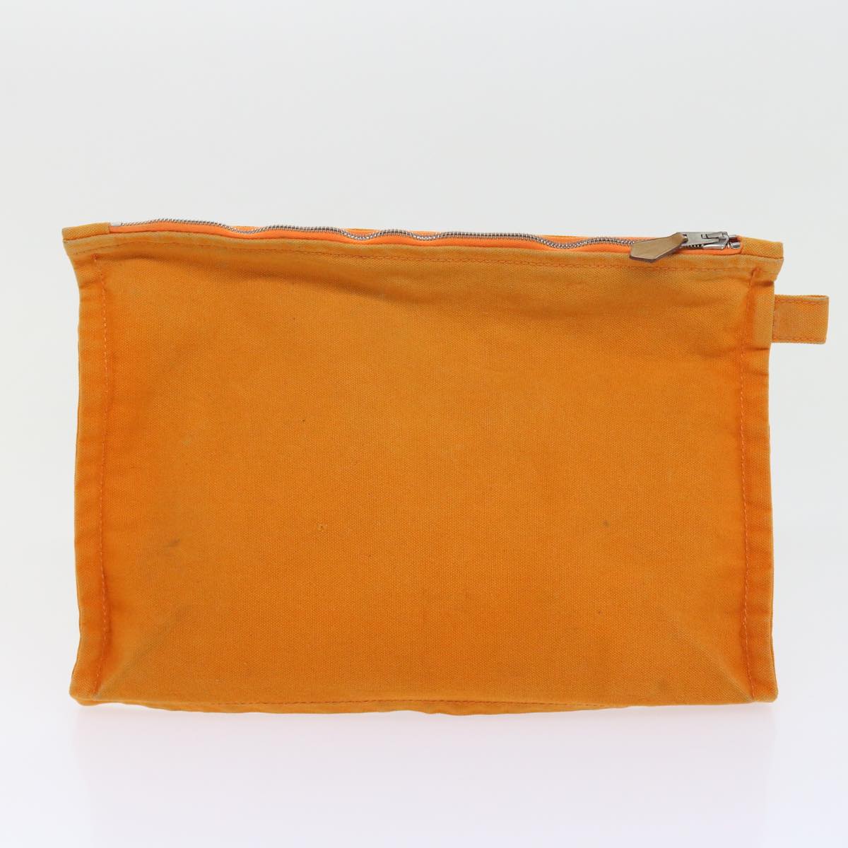 HERMES Large Medium Small Pouch Canvas 3Set Orange Auth bs8593