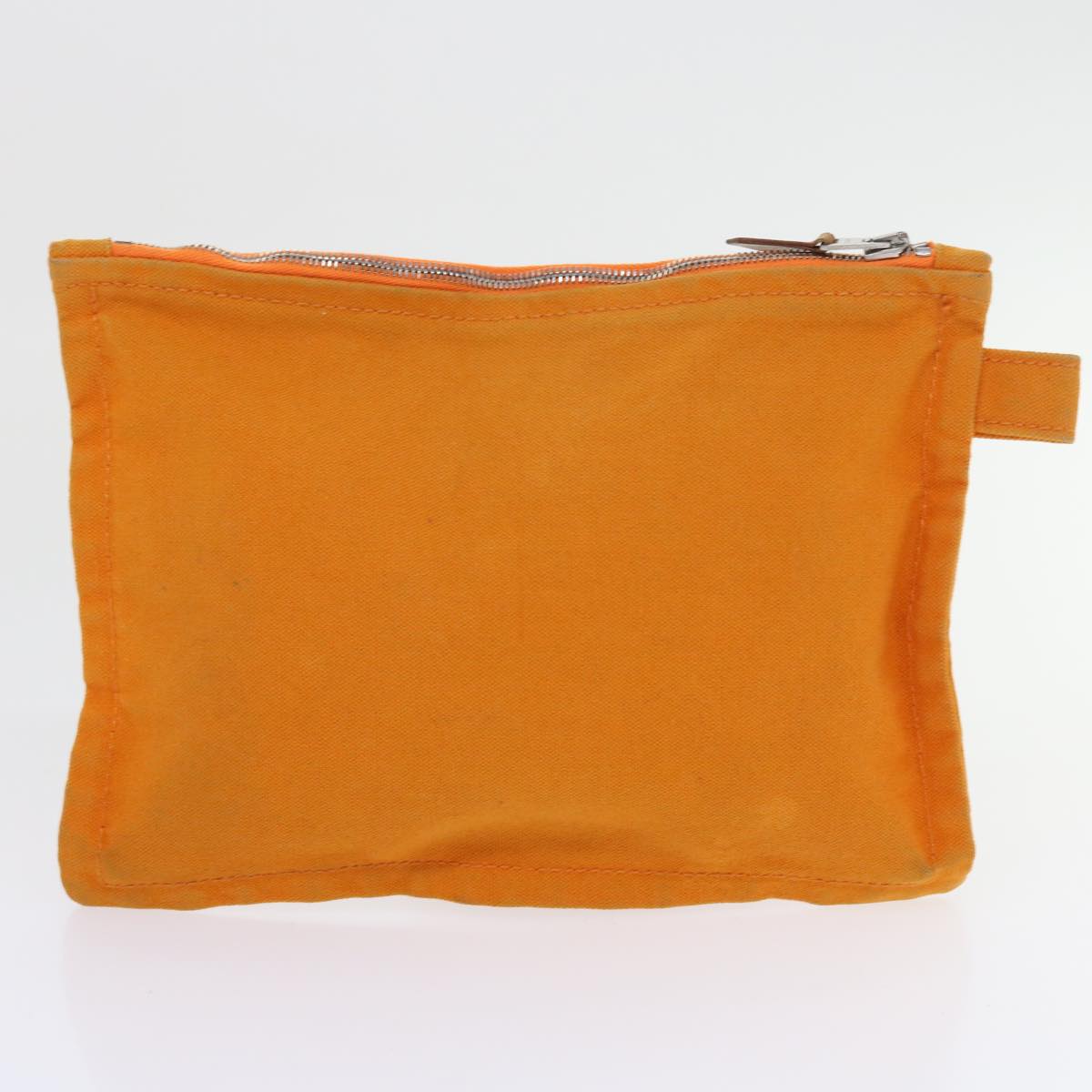 HERMES Large Medium Small Pouch Canvas 3Set Orange Auth bs8593