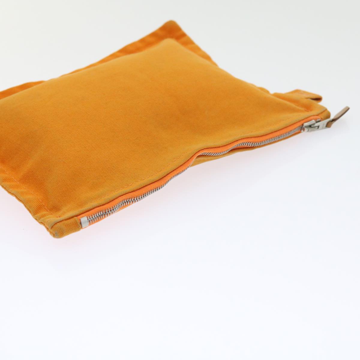 HERMES Large Medium Small Pouch Canvas 3Set Orange Auth bs8593