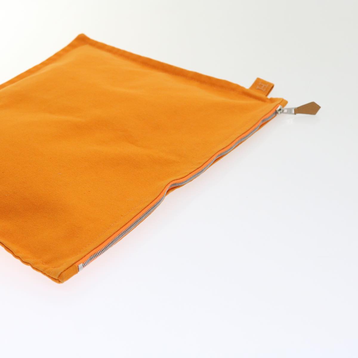 HERMES Large Medium Small Pouch Canvas 3Set Orange Auth bs8593