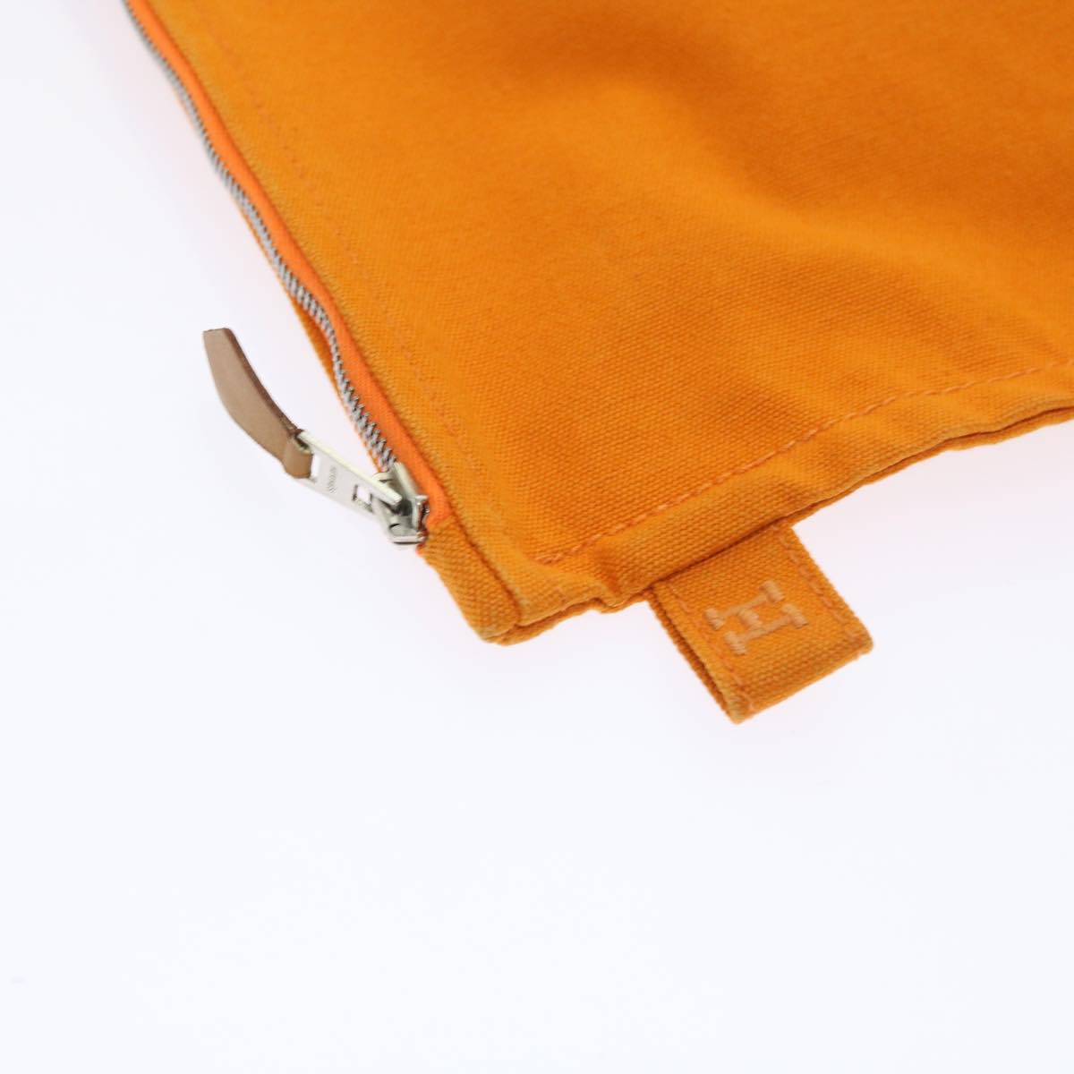 HERMES Large Medium Small Pouch Canvas 3Set Orange Auth bs8593