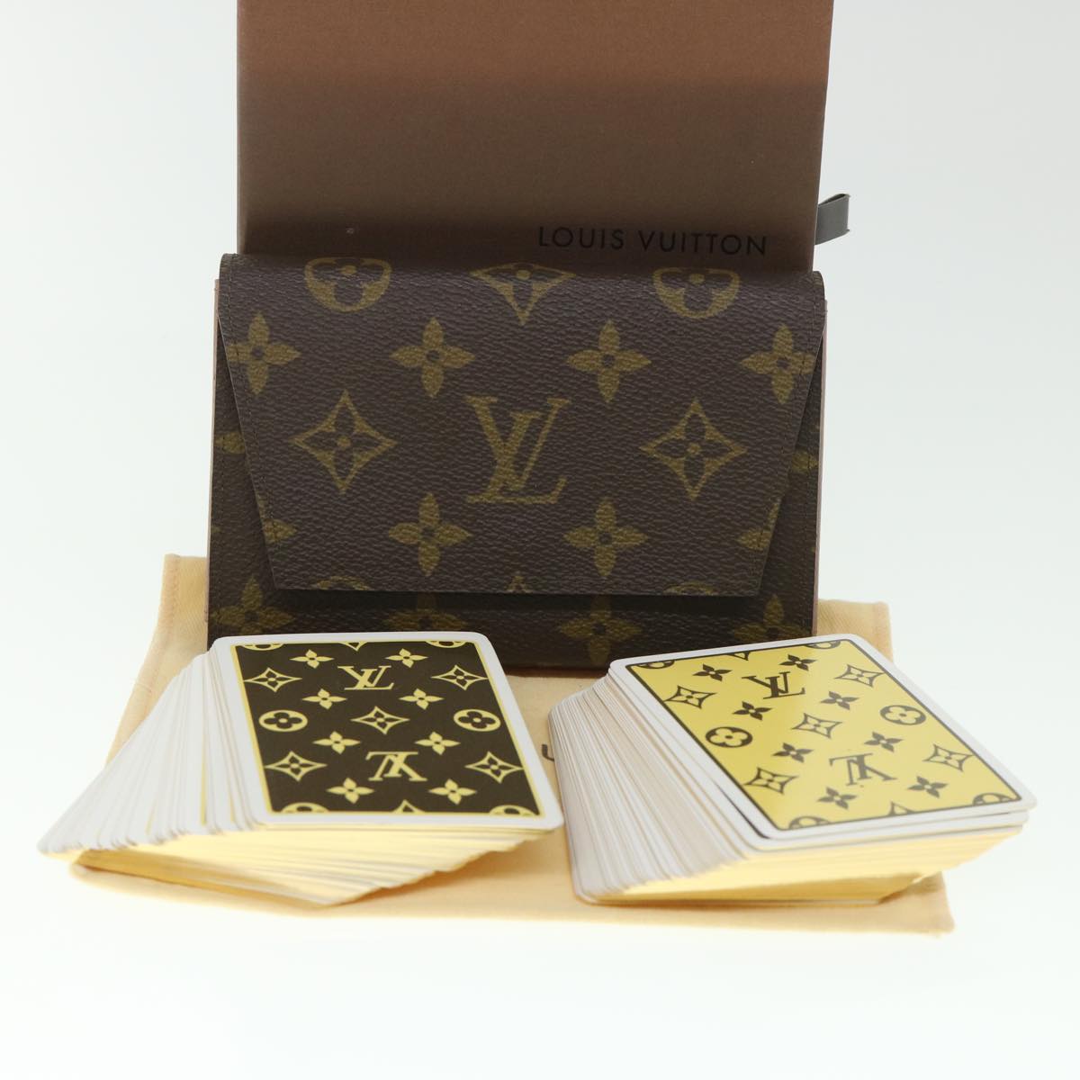 LOUIS VUITTON Monogram Playing Cards Case LV Auth bs8667