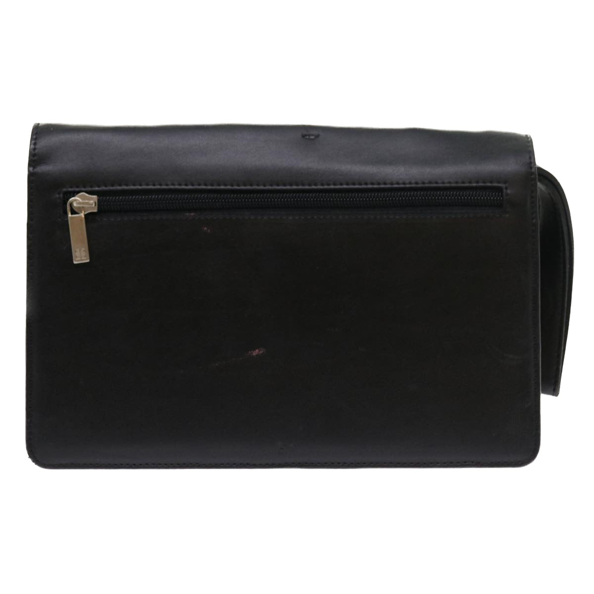 GIVENCHY Clutch Bag Leather Black Auth bs8725