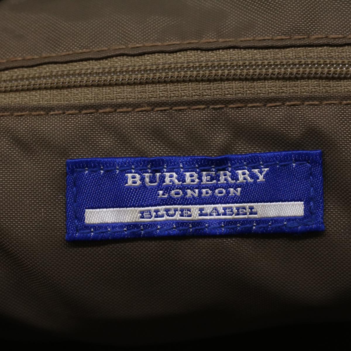 BURBERRY Blue Label Hand Bag Nylon Beige Auth bs8792