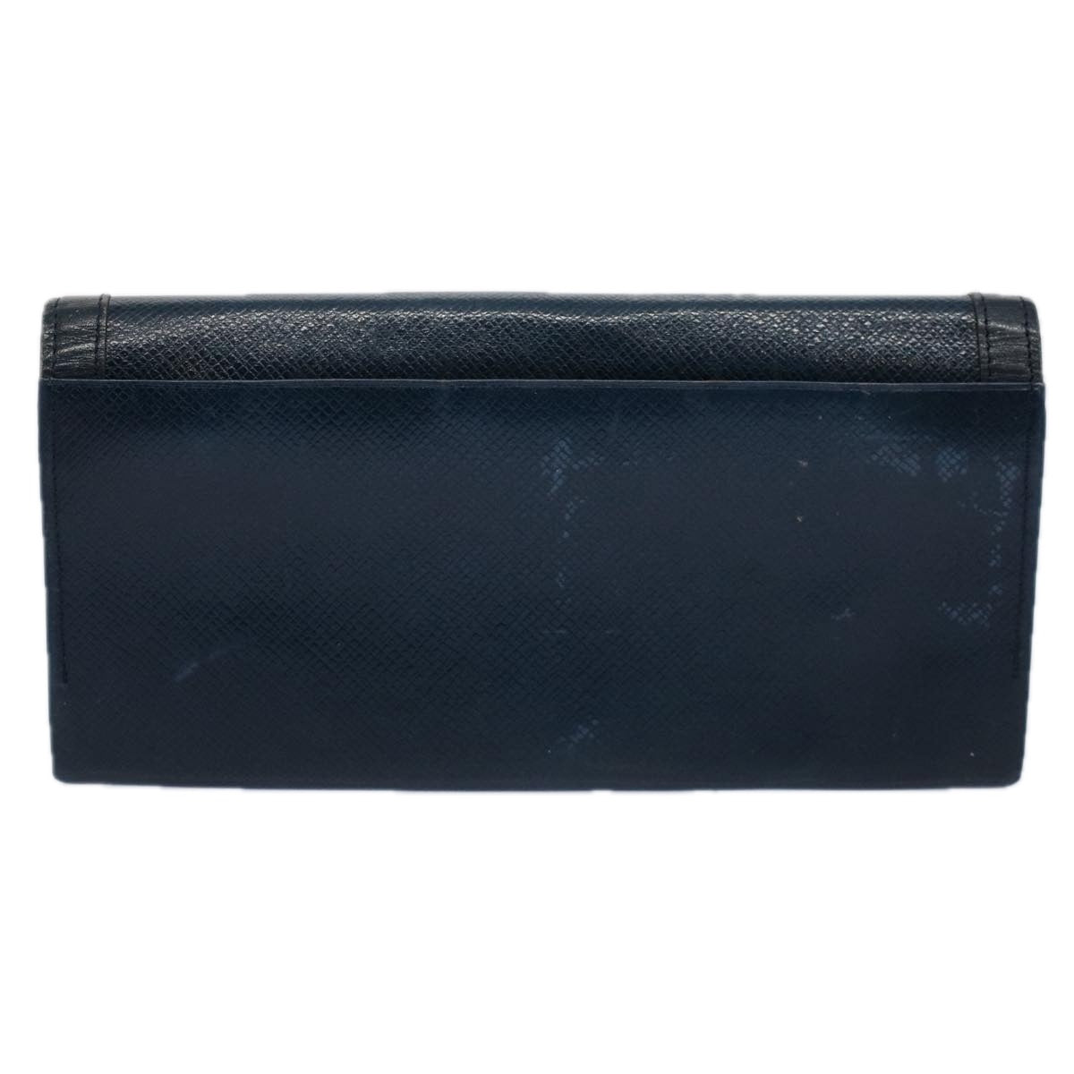 VALENTINO Wallet Leather 2Set Gray Navy Auth bs8804