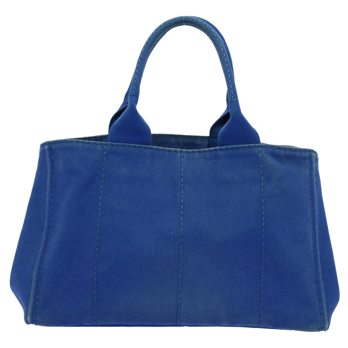 PRADA Canapa MM Hand Bag Canvas Blue Auth bs8886