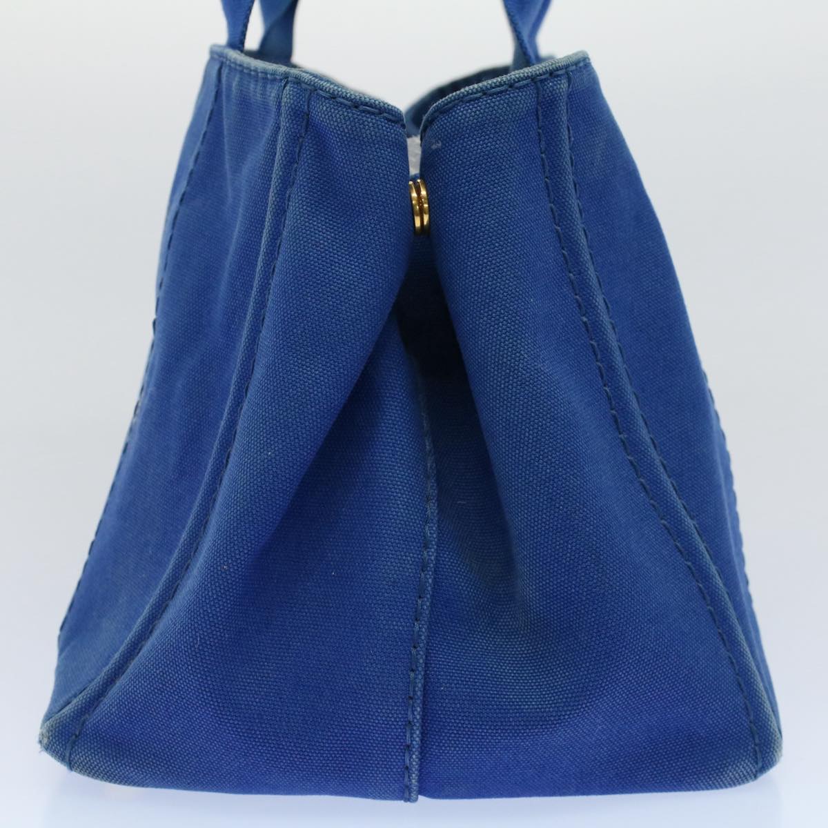 PRADA Canapa MM Hand Bag Canvas Blue Auth bs8886