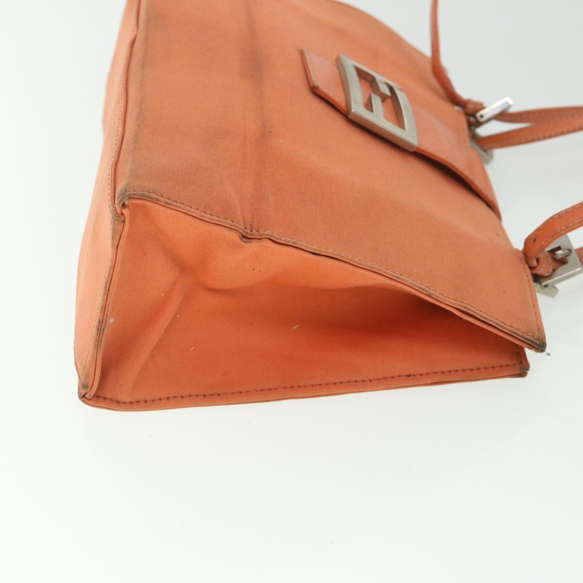 FENDI Shoulder Bag Nylon Orange Auth bs8893