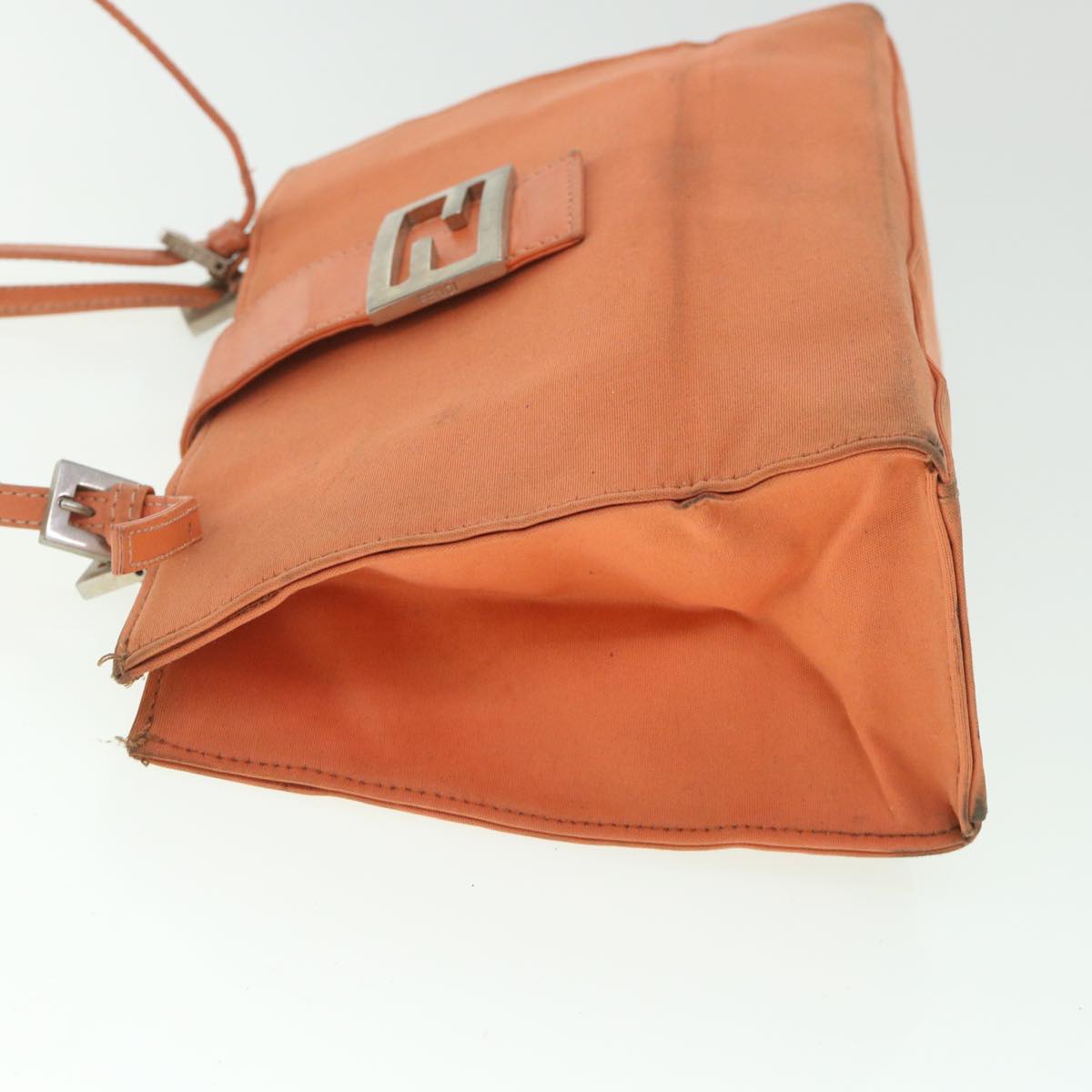 FENDI Shoulder Bag Nylon Orange Auth bs8893