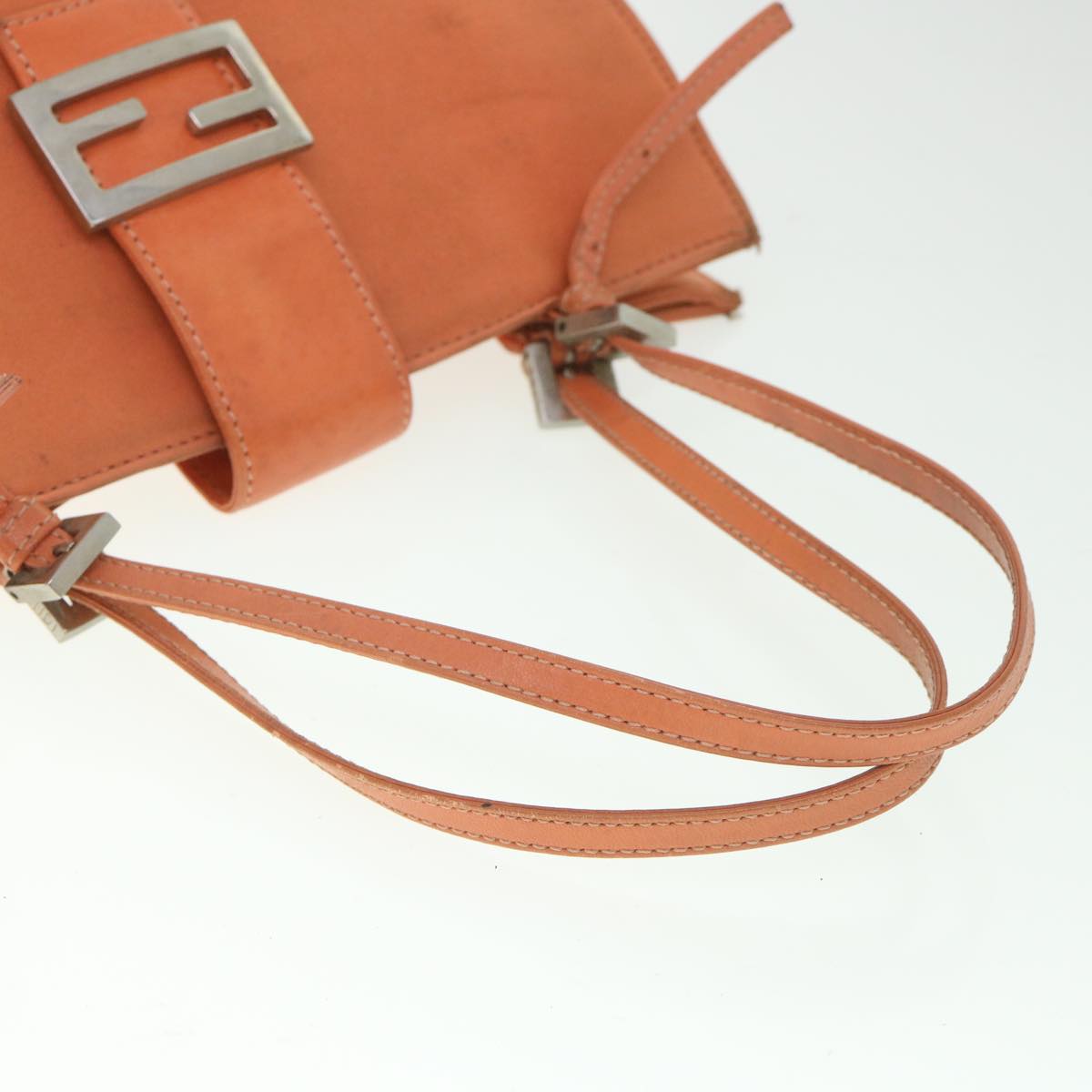 FENDI Shoulder Bag Nylon Orange Auth bs8893