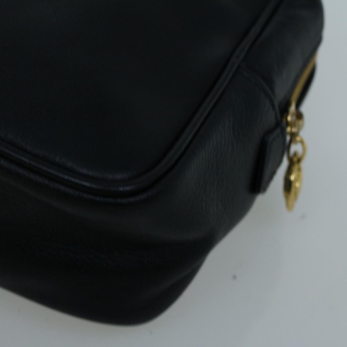 Gianni Versace Clutch Bag Leather Black Auth bs8916