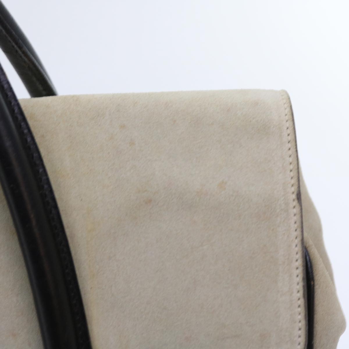 GUCCI Hand Bag Suede White 000 0844 Auth bs8960