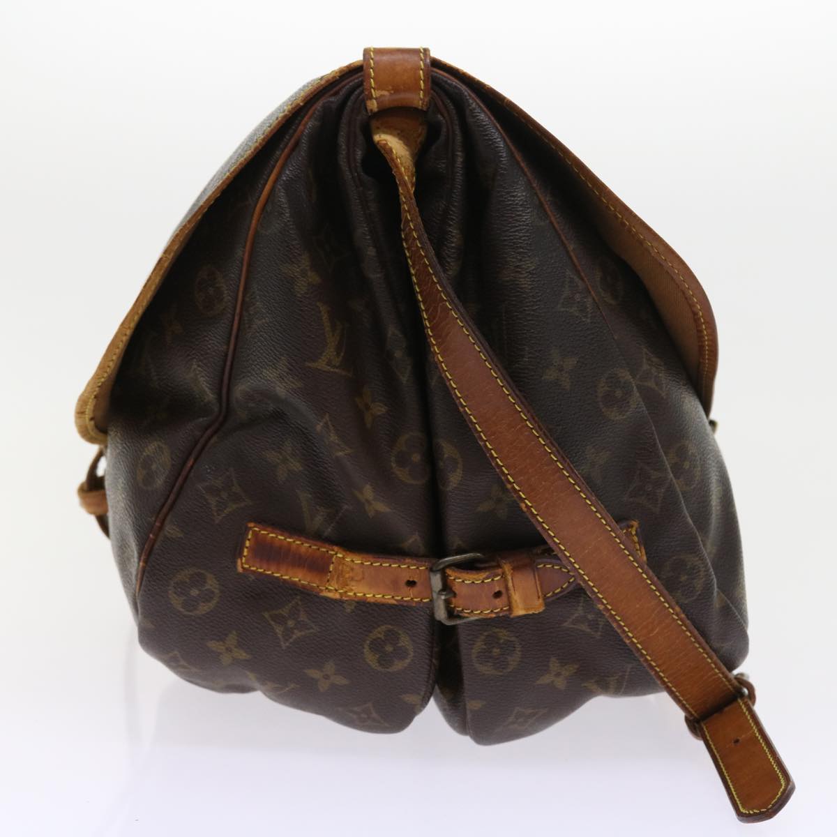 LOUIS VUITTON Monogram Saumur 35 Shoulder Bag M42254 LV Auth bs8963