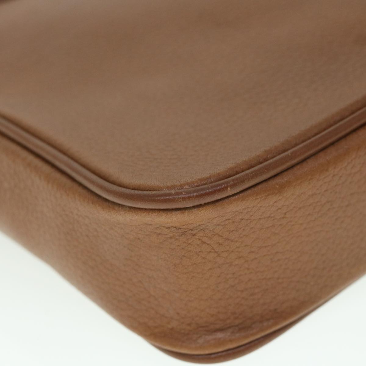 Burberrys Clutch Bag Leather Brown Auth bs8982