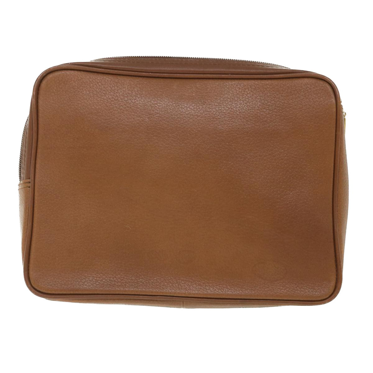 Burberrys Clutch Bag Leather Brown Auth bs8982