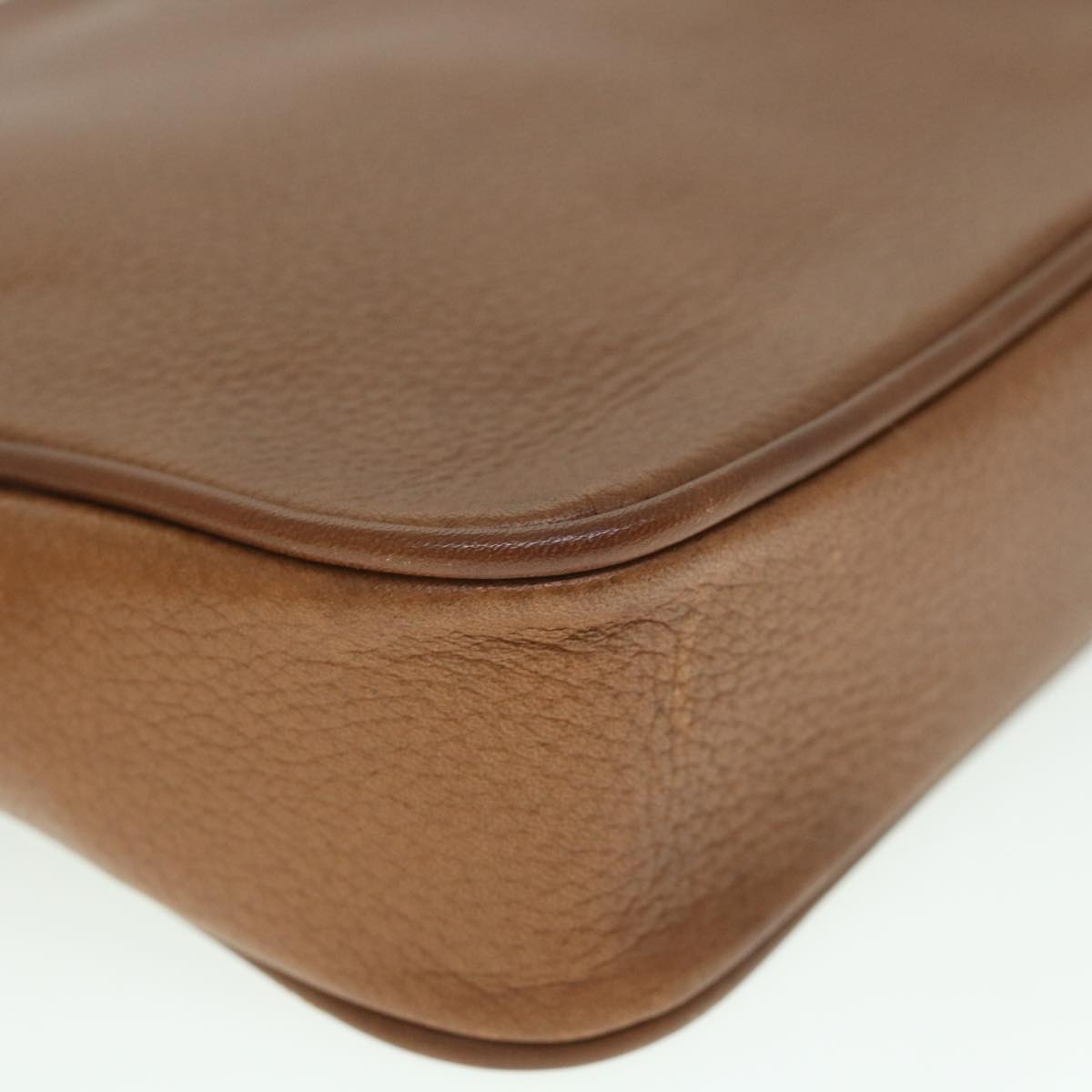 Burberrys Clutch Bag Leather Brown Auth bs8982