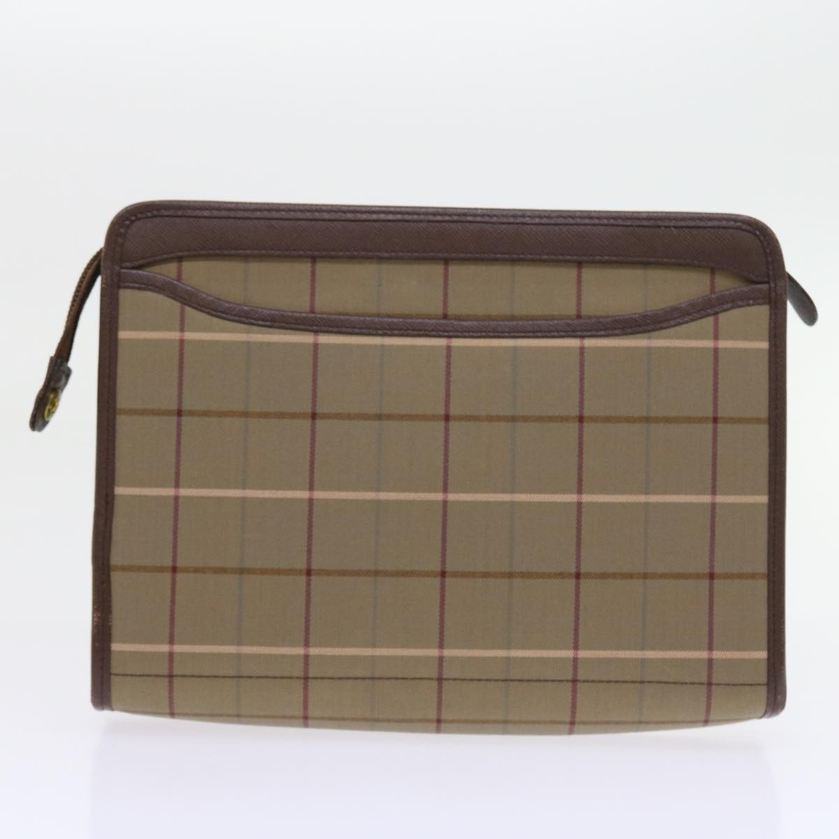 Burberrys Nova Check Clutch Bag Canvas 2Set Brown Auth bs8985