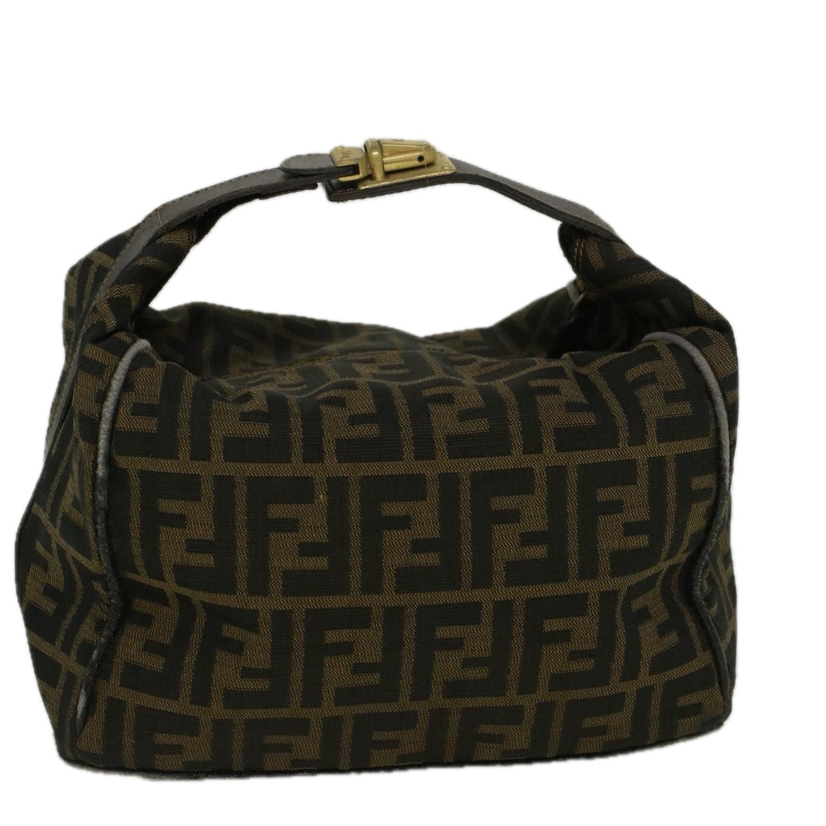 FENDI Zucca Canvas Hand Bag Brown Auth bs9074