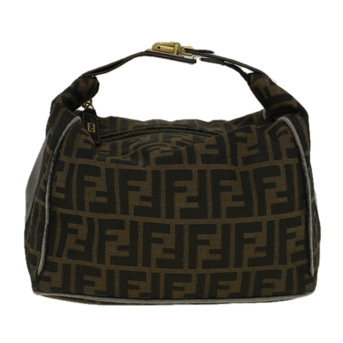 FENDI Zucca Canvas Hand Bag Brown Auth bs9074