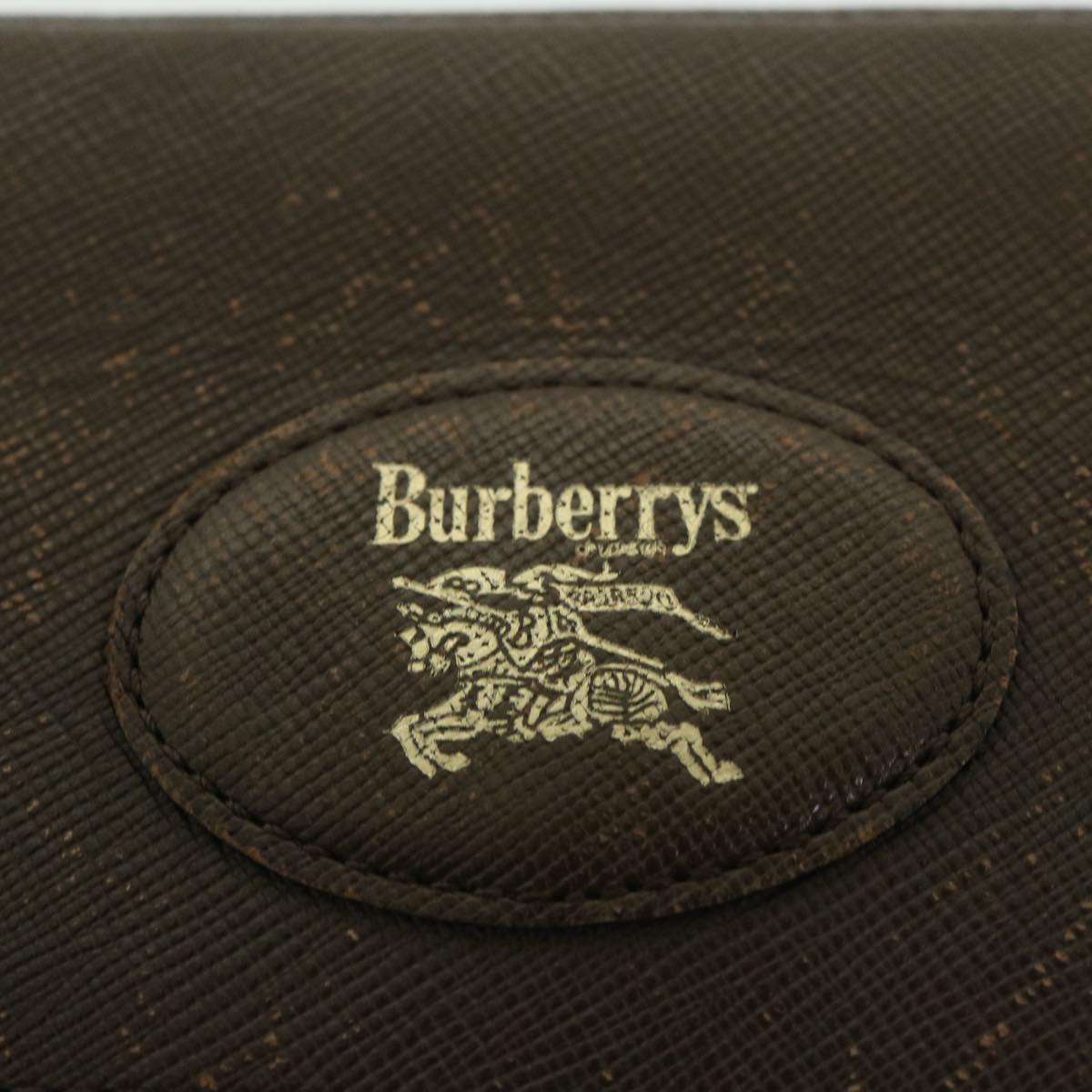 Burberrys Nova Check Clutch Bag Nylon Canvas Brown Auth bs9092