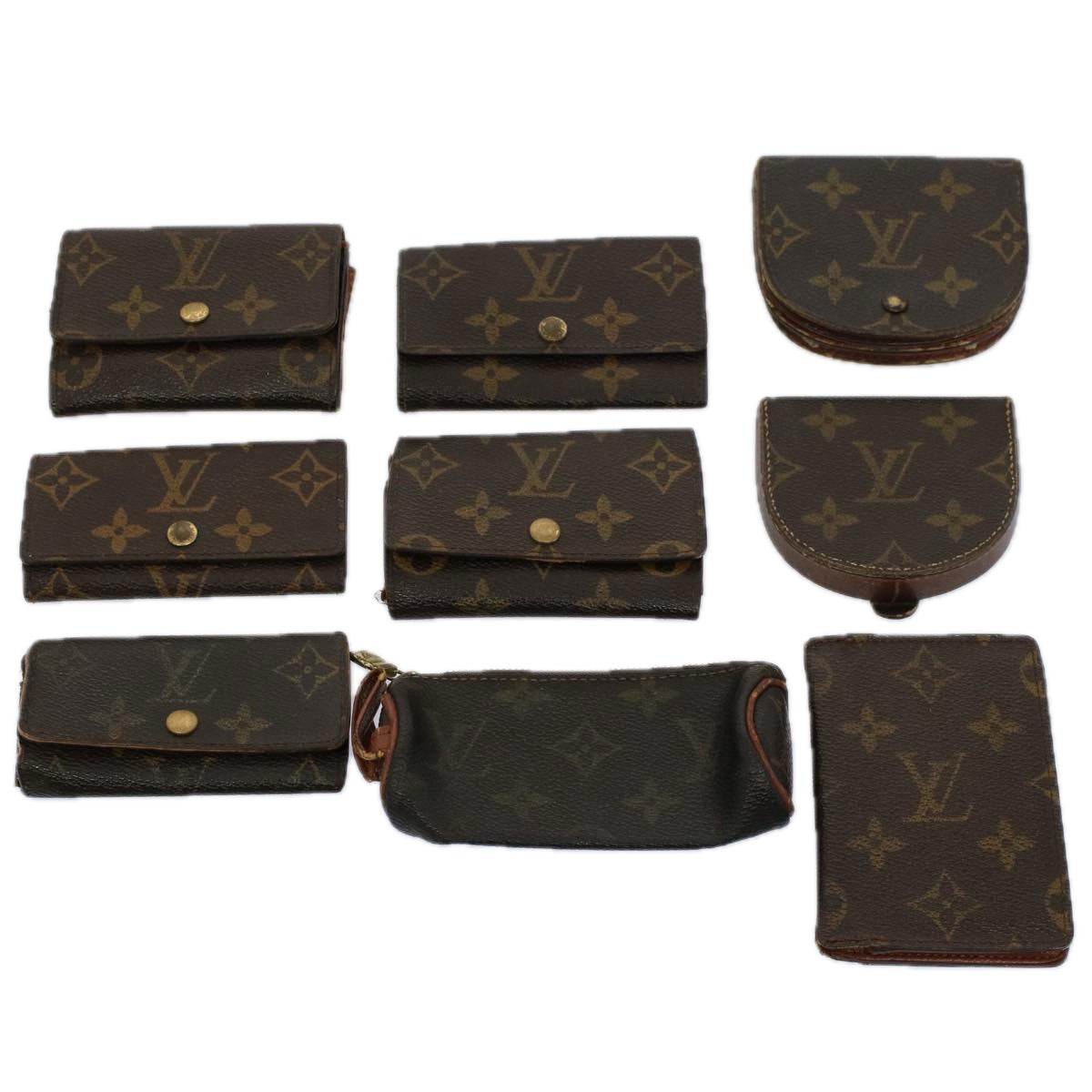 LOUIS VUITTON Monogram Coin Purse Key Case 9Set LV Auth bs9117