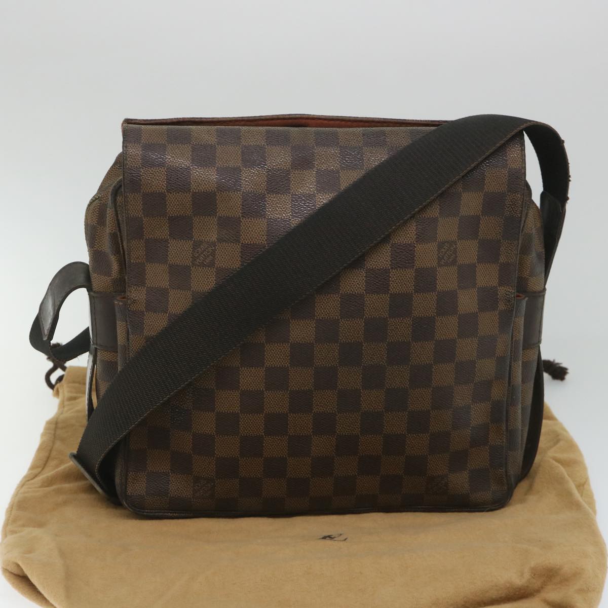 LOUIS VUITTON Damier Ebene Naviglio Shoulder Bag N45255 LV Auth bs9133