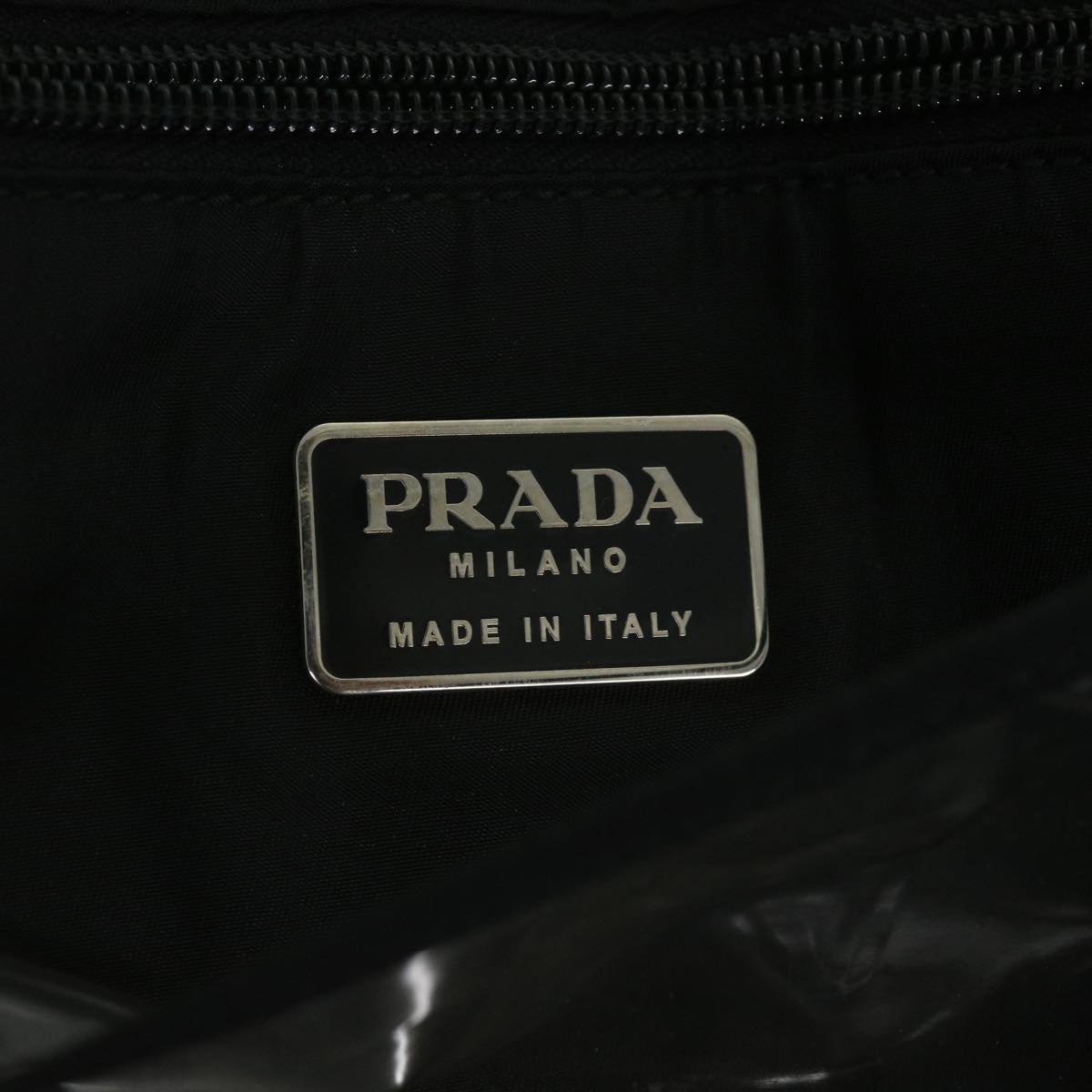 PRADA Pouch Nylon Black Auth bs9141