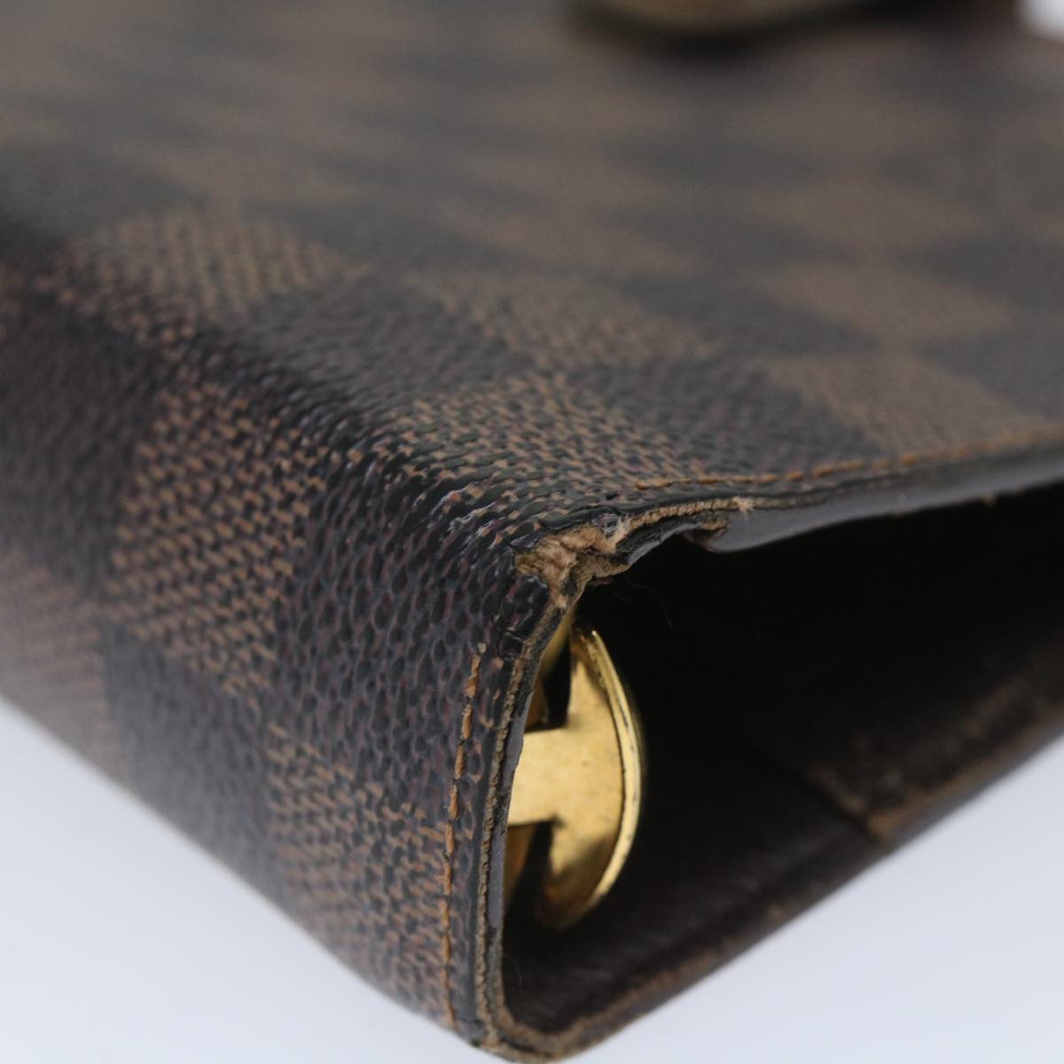 LOUIS VUITTON Damier Ebene Agenda MM Day Planner Cover R20240 LV Auth bs9163