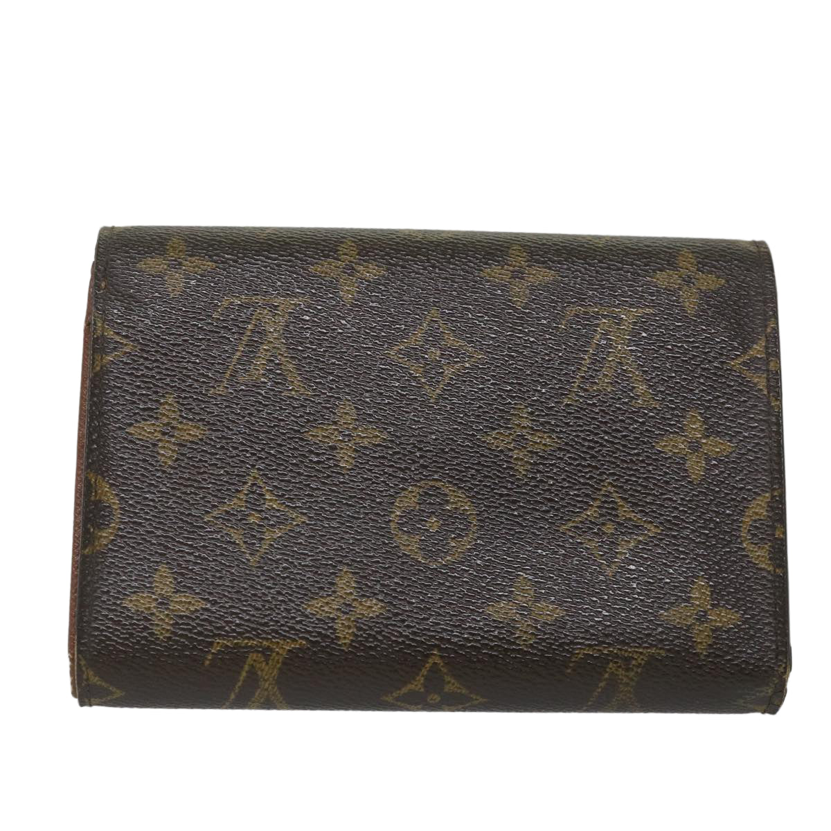 LOUIS VUITTON Monogram Porte Tresor Etui Chequier Wallet M61200 LV Auth bs9204