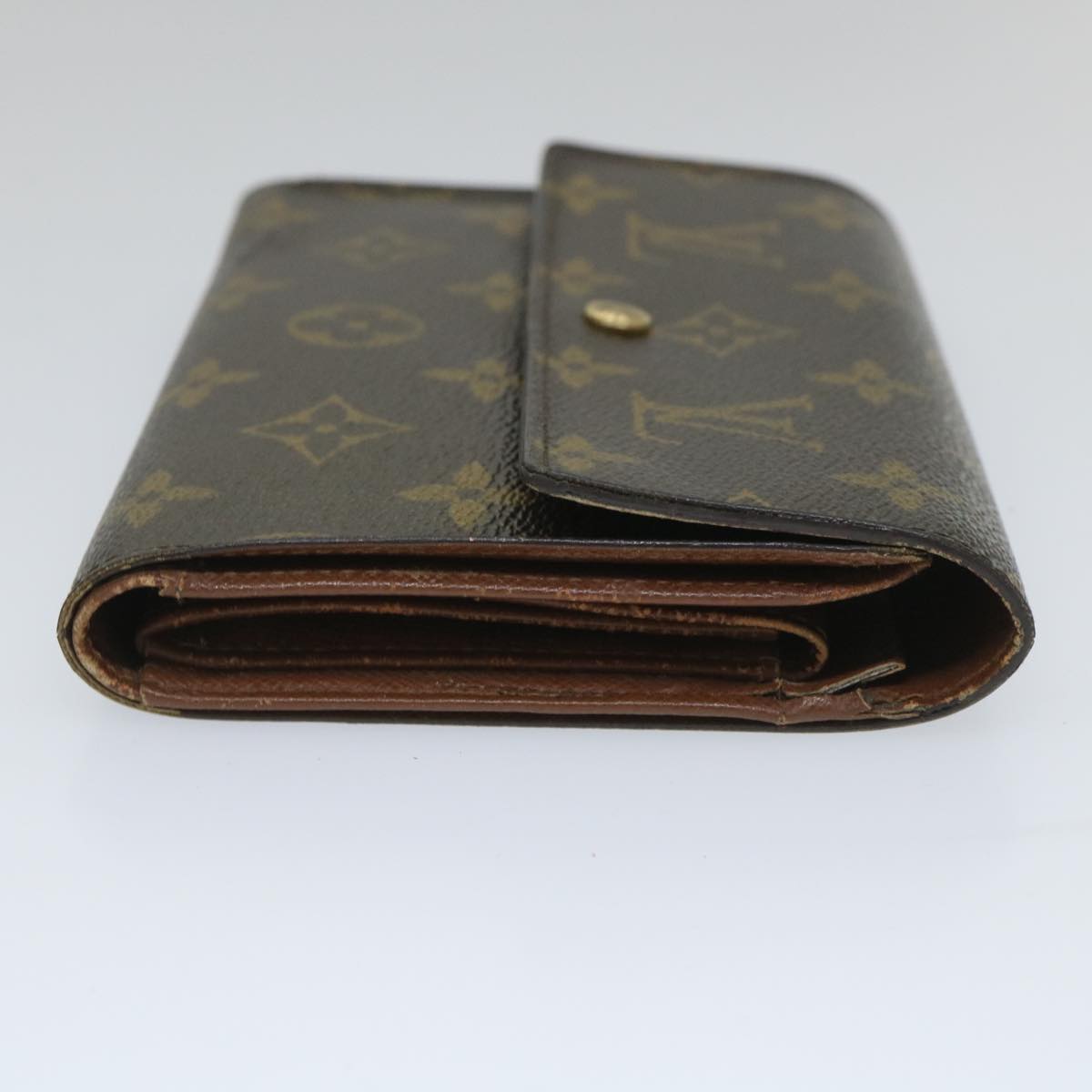 LOUIS VUITTON Monogram Porte Tresor Etui Chequier Wallet M61200 LV Auth bs9204