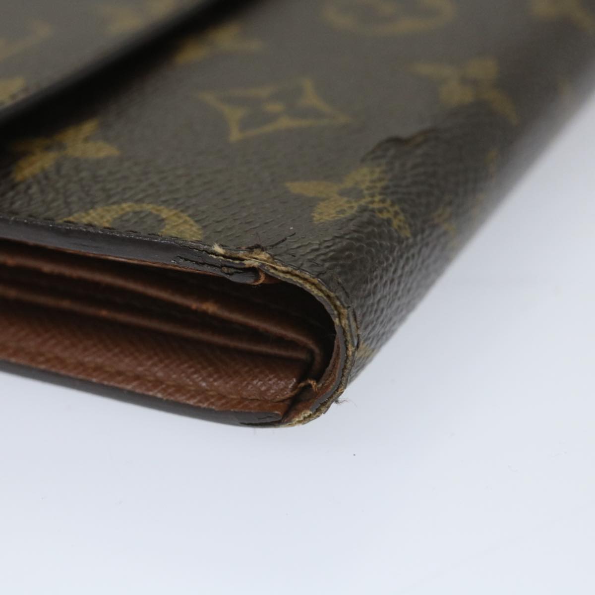 LOUIS VUITTON Monogram Porte Tresor Etui Chequier Wallet M61200 LV Auth bs9204