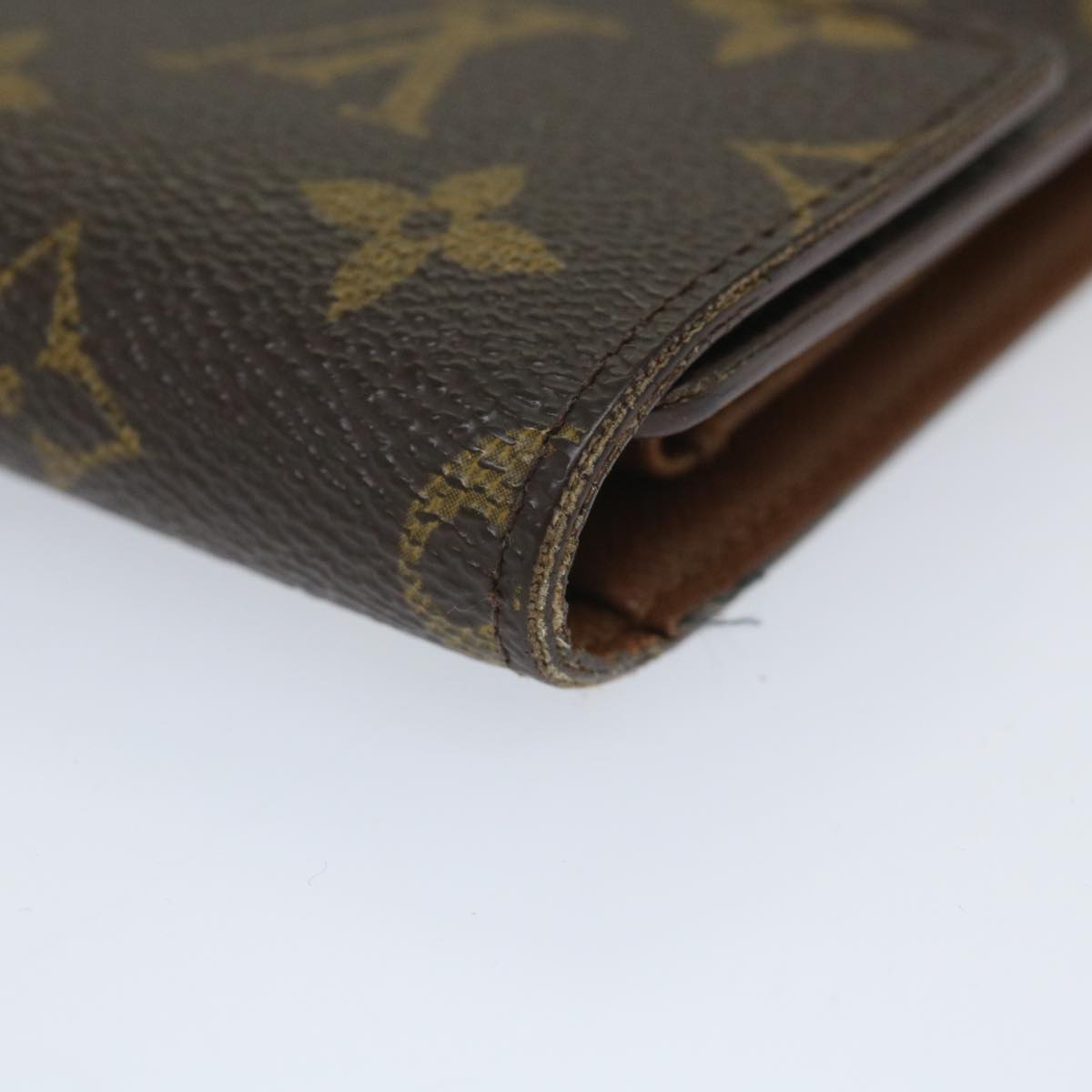 LOUIS VUITTON Monogram Porte Tresor Etui Chequier Wallet M61200 LV Auth bs9205