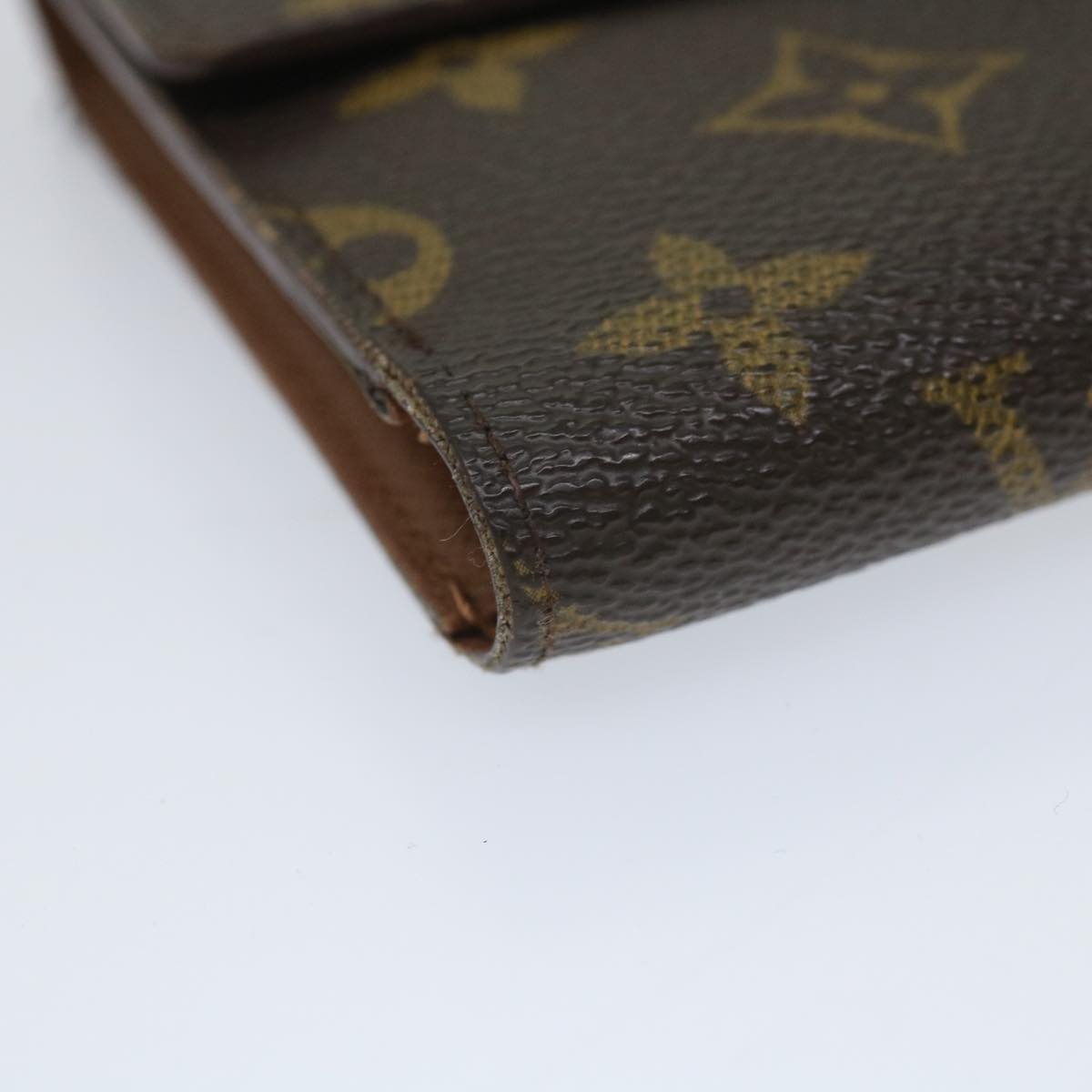 LOUIS VUITTON Monogram Porte Tresor Etui Chequier Wallet M61200 LV Auth bs9205