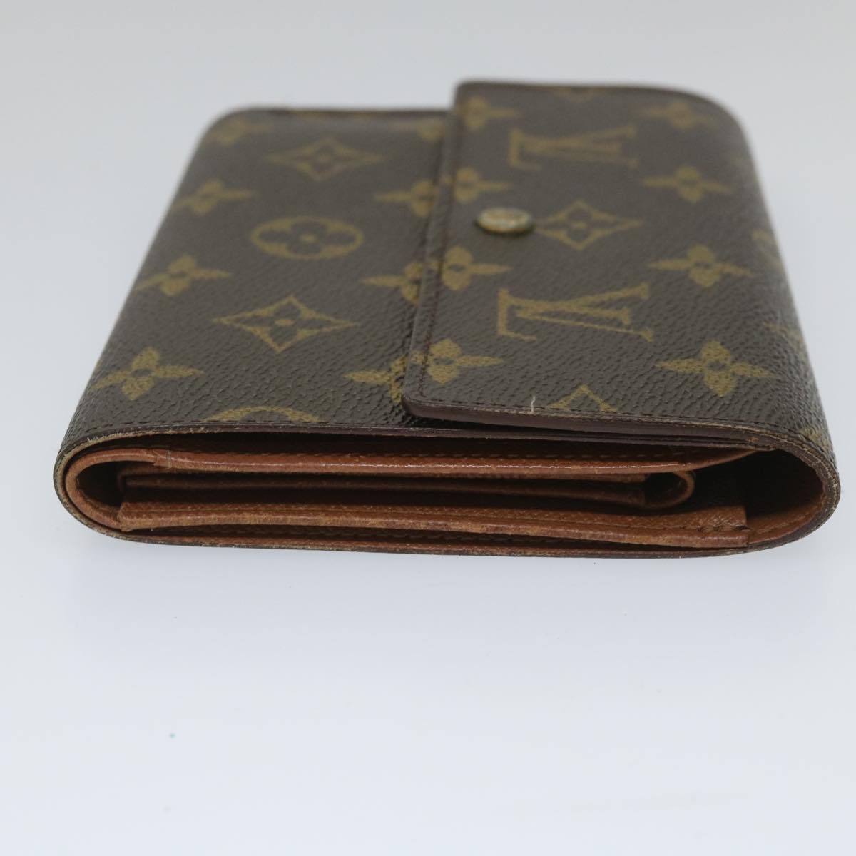 LOUIS VUITTON Monogram Porte Tresor Etui Chequier Wallet M61200 LV Auth bs9205